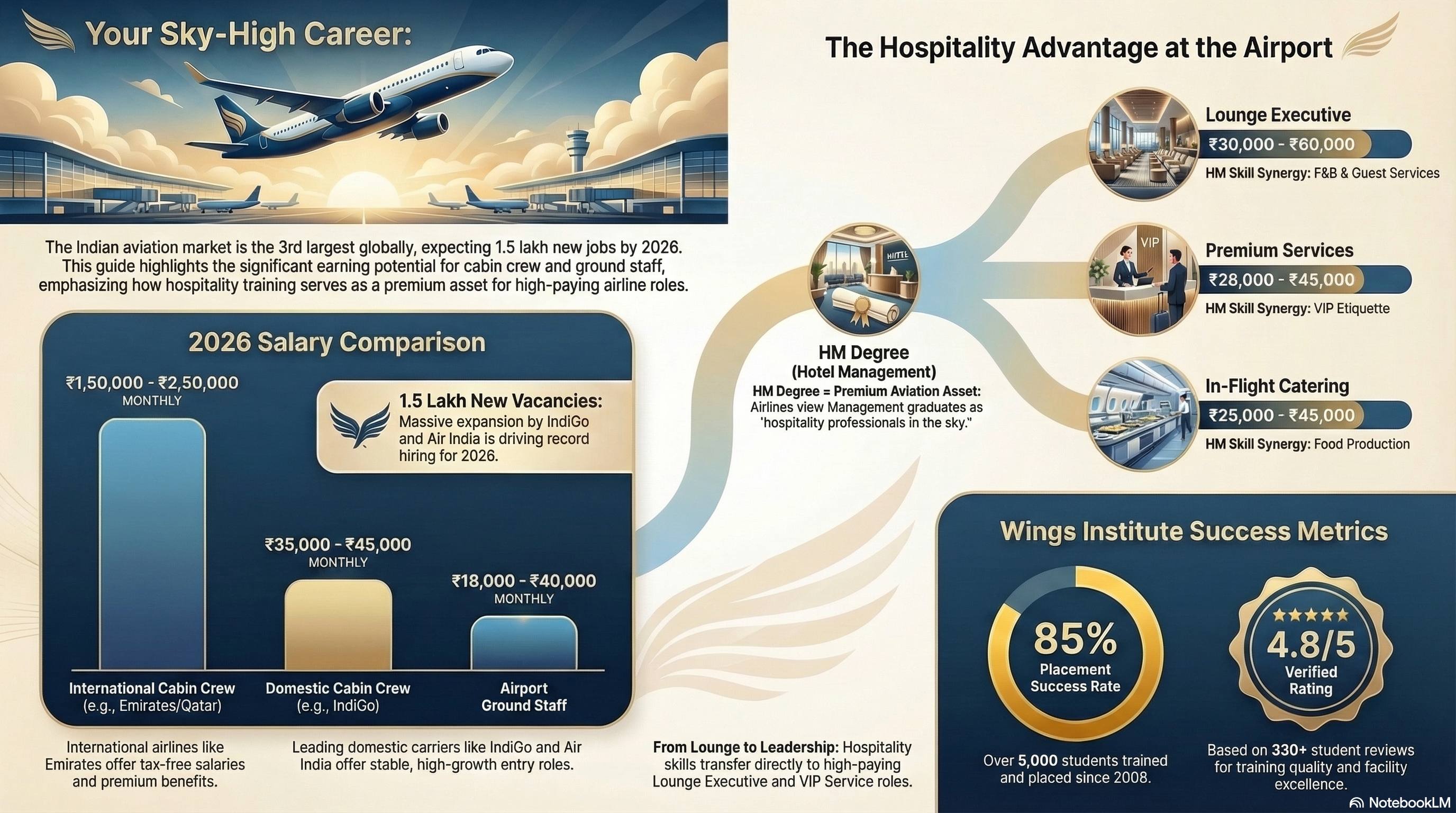 Hotel Management Jobs in Airport 2026: HM Graduates Airport Career Guide - Hotel Mgmt career guide from Wings Institute Vadodara Gujarat